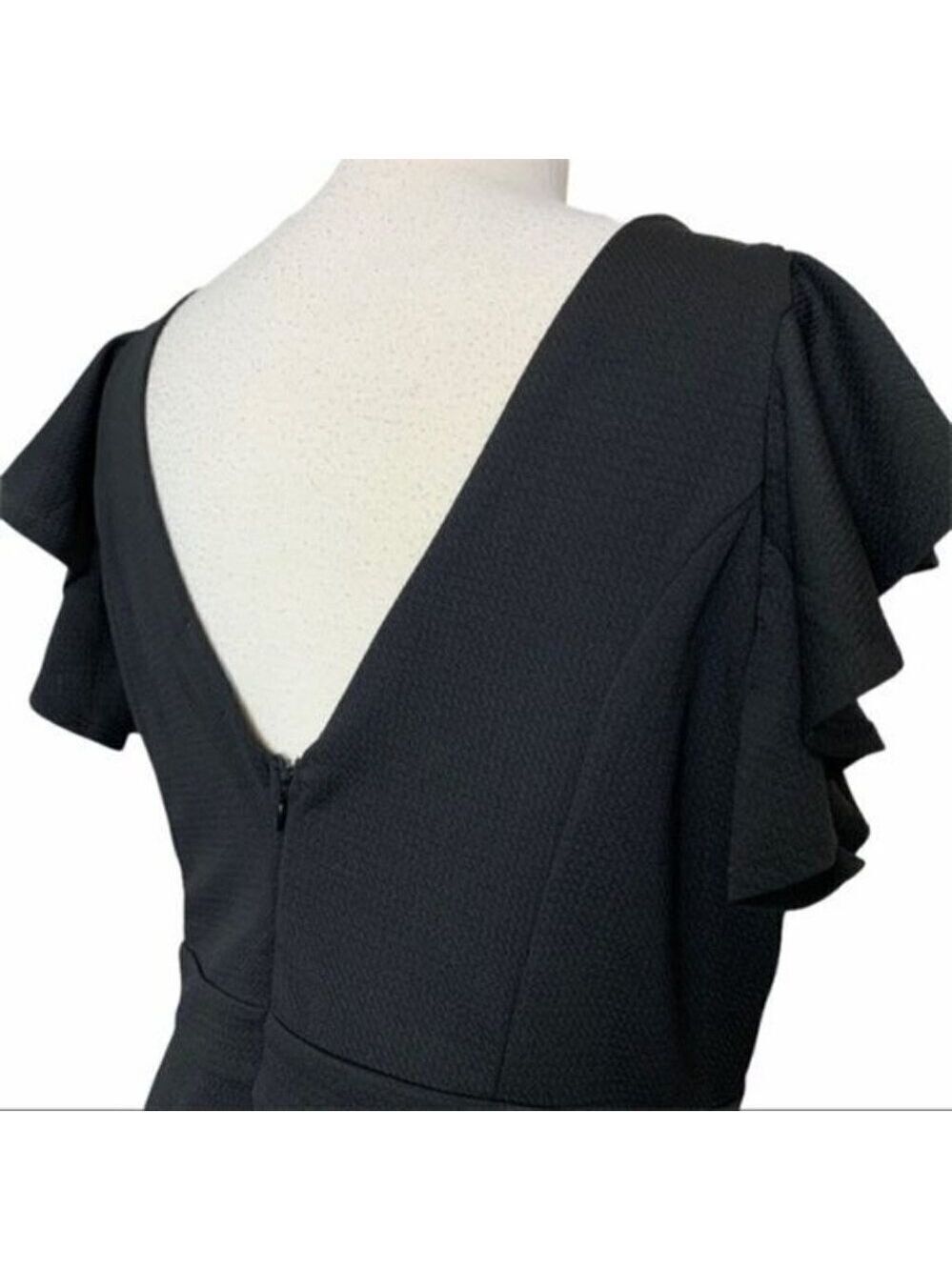 Wet Seal Black Flutter Sleeve Dress 2XL - Picture 7 of 8